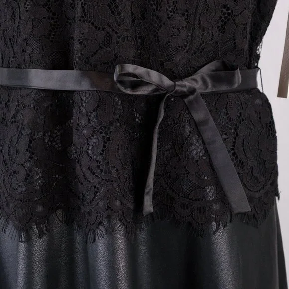 Shoshanna Bentley Lace Faux Leather A-Line Mini Dress, Black, US 12 - threedaughtersproperties.com Shoshanna Bentley Lace Faux Leather A-Line Mini Dress, Black, US 12 - threedaughtersproperties.com